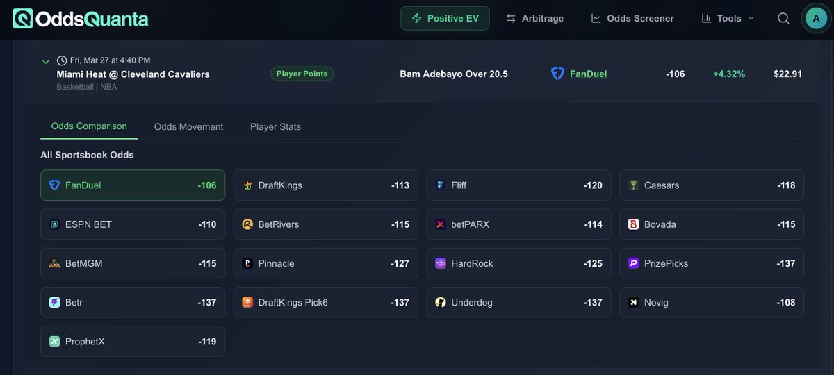 OddsQuanta tweet media