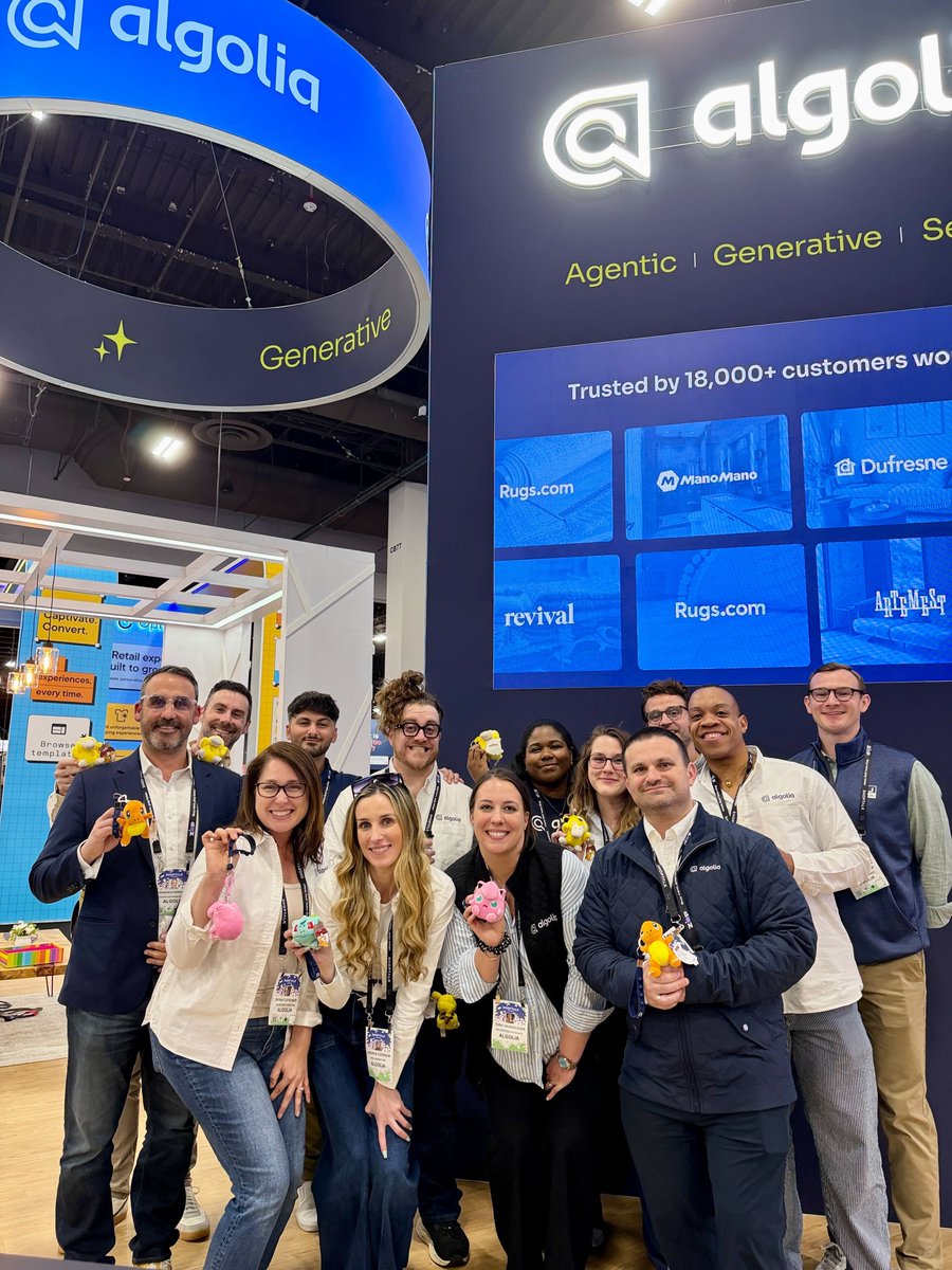 algolia's tweet photo. ✨What an EPIC 3 days at #ShoptalkSpring! The show is a wrap, but the conversations, insights + innovation are just getting started.

Thanks to everyone who stopped by Booth # 1577 to see Algolia in action, and joined the mission to find ’em all with our Pokémon giveaways 👀

Until next time, Las Vegas ♠️