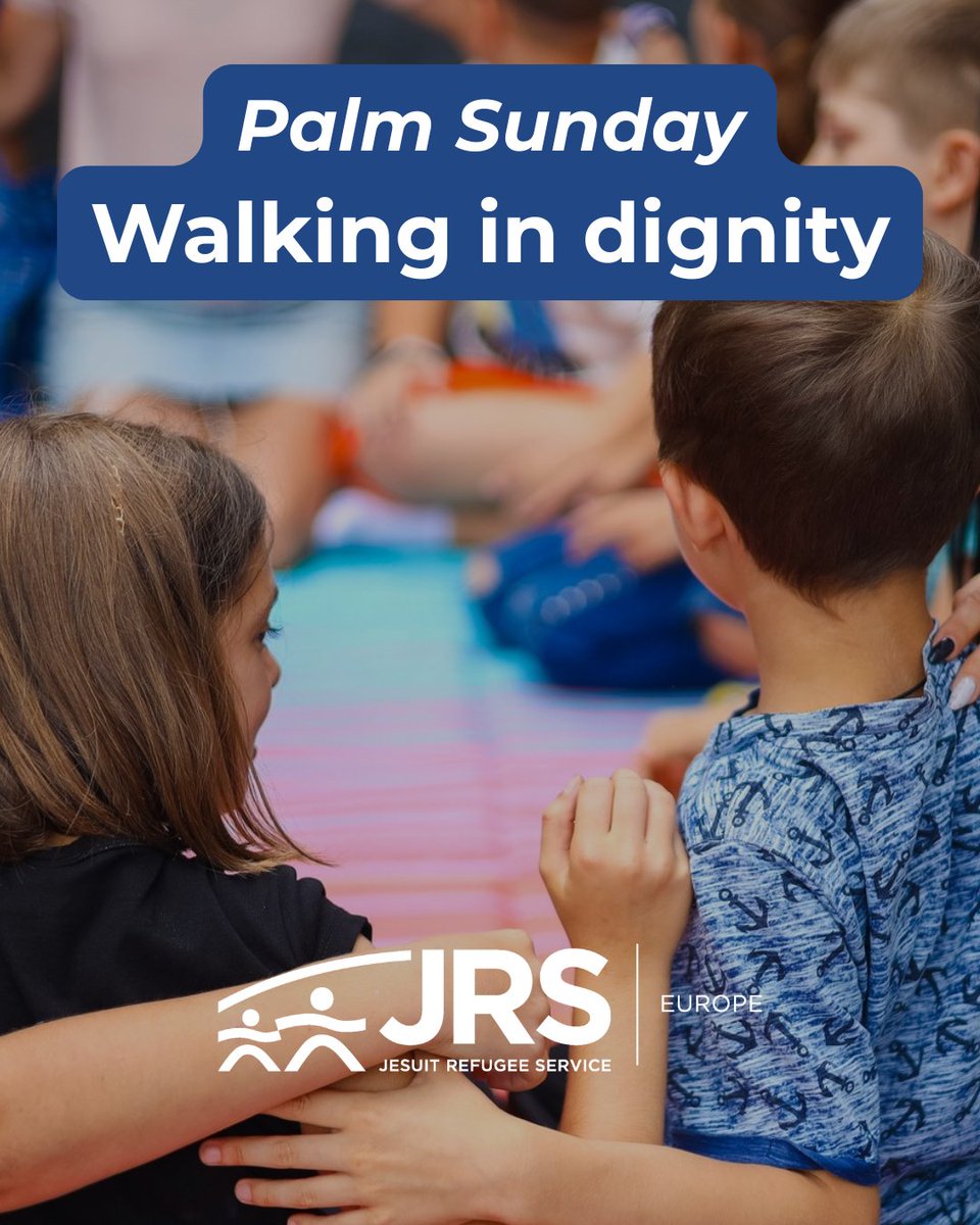 JRSEurope's tweet image. This Palm Sunday, we reflect on dignity.

People forced to flee walk difficult roads marked by loss and uncertainty, yet also by resilience and hope.

We are called to remain close, to accompany, and to recognise dignity in every journey.

#Refugees #Solidarity