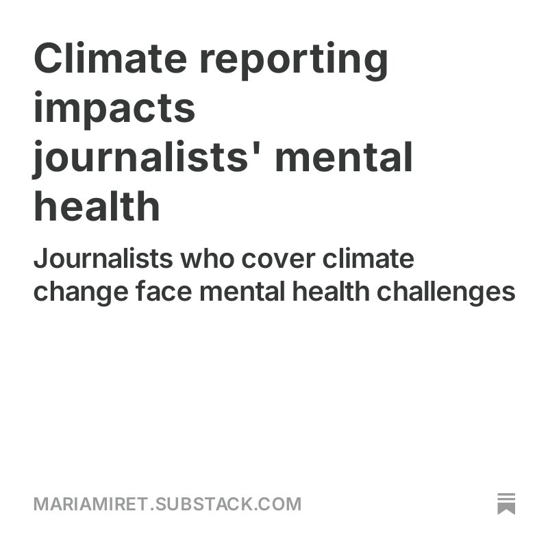 periodistia's tweet photo. Most of the climate journalists surveyed reported that #mentalhealth isn’t taken seriously by their newsrooms https://t.co/0IDqnvKami Anyway, #climatejournalists need more help to deal with the mental health impact of their work #BrokenSouls newsletter @risj_oxford @APIA_es https://t.co/Ld4q8YjXz9
