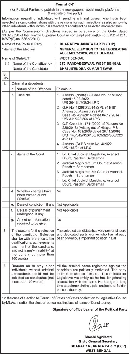 BJP West Bengal tweet media