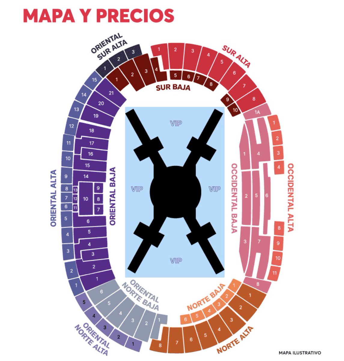 Miguel_G_1_1's tweet photo. Estos son para mí las mejores ubicaciones para el concierto de BTS en Colombia desde mi experiencia:

-Occidental baja central será la mejor(Zonas 2,5,6)
-Occidental alta central(Zonas 3,4,8,9)
-Oriental Alta(Zona del 5 al 10)
-Oriental Baja(Zona 5 al 16)
-Vip ( Hay que esperar que tan alta será la tarima)
-Sur alta (Zona 1 a la 5)
-Norte Alta(zona 3 hasta la 8)