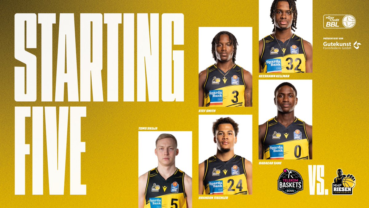 MHP_RIESEN's tweet photo. Line-Up vs. Frankfurt = Line-Up vs. Bonn!
#BONLUD https://t.co/FmT223eheK