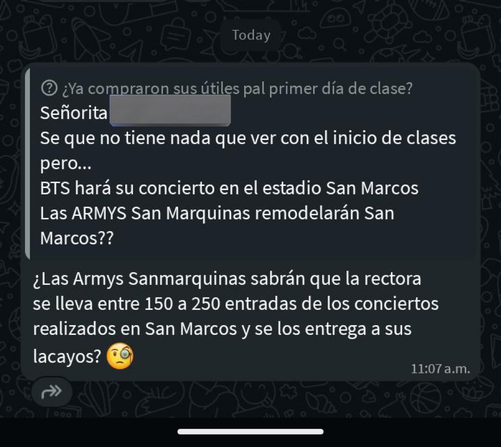 𐇵 𝐁𝐋𝐔3⁷ ( 🇵🇪 ) VA A CONSEGUIR ENTRADA ⊙⊝⊜ tweet media