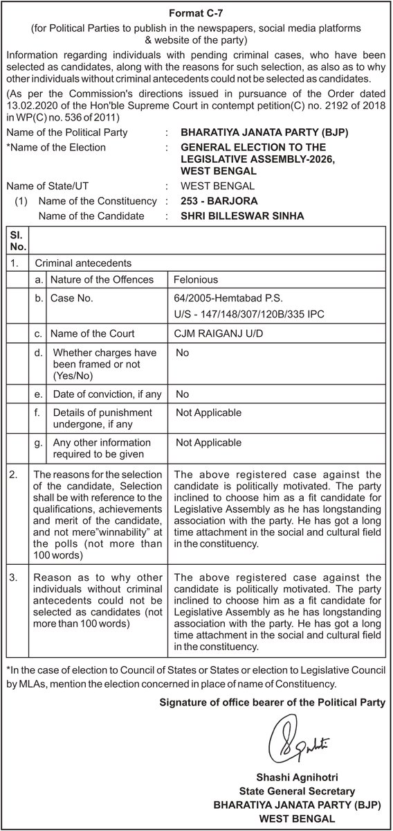 BJP West Bengal tweet media