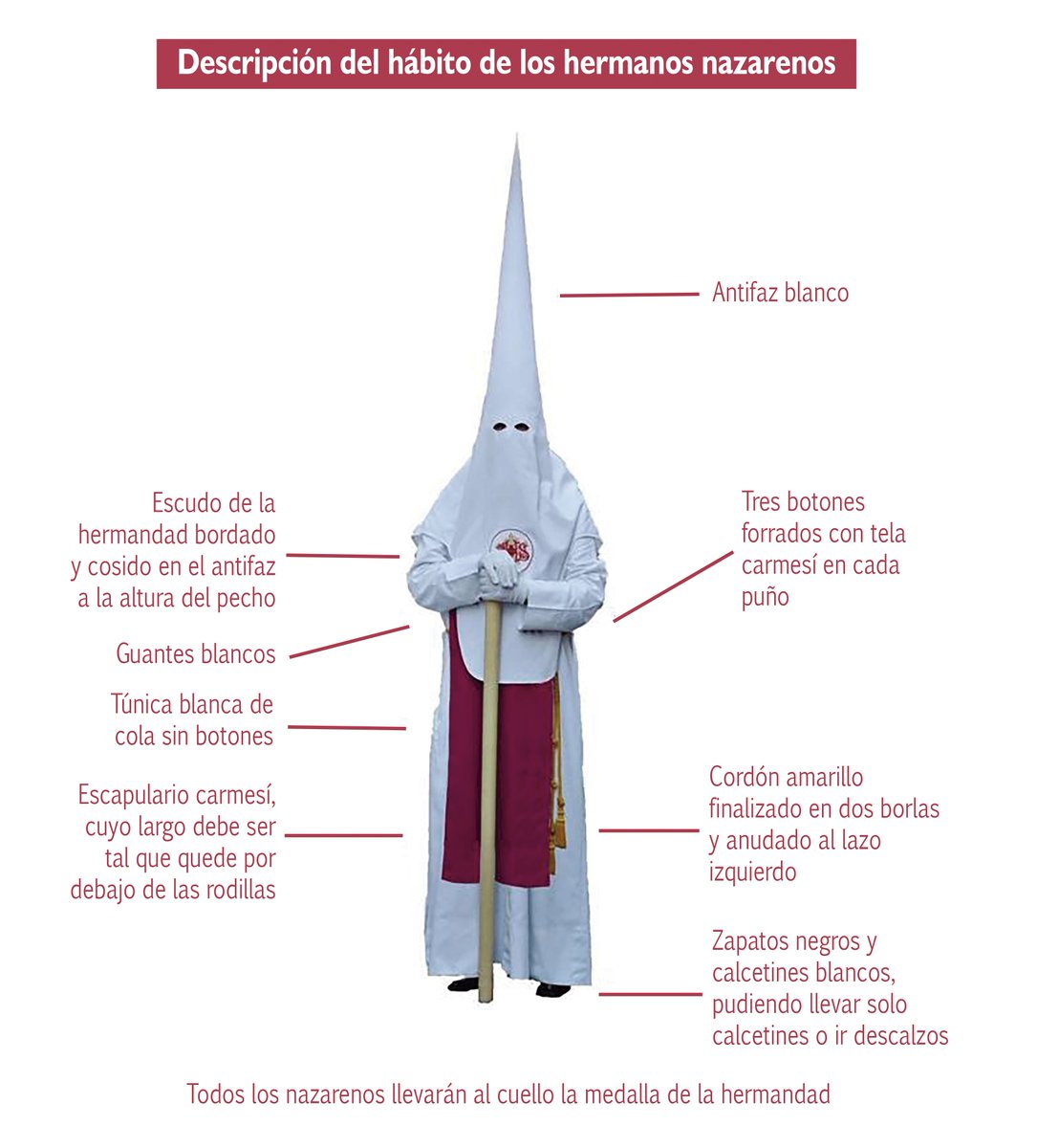 7_Palabras's tweet photo. 👔 Recordamos a todos nuestros hermanos que vayan a participar en la estación de penitencia como nazarenos, el hábito adecuado que deben vestir conforme a nuestras reglas
https://t.co/3kAevuWadX https://t.co/jQU9J568c8