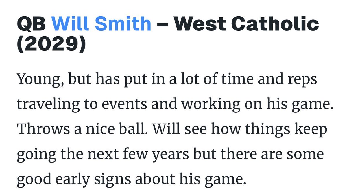 Will Smith QB 2029 tweet media