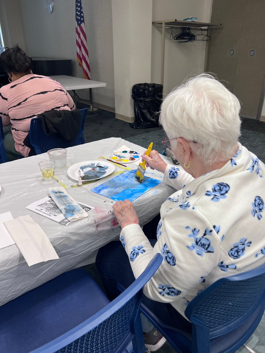HKDPLibrary's tweet image. The first of three Spring Paint and Sips was a success! There's still time to register for next month's session, at the reference desk, by phone, or through our online calendar.

#paintandsip #bobross #libraryprogramming #libraryart