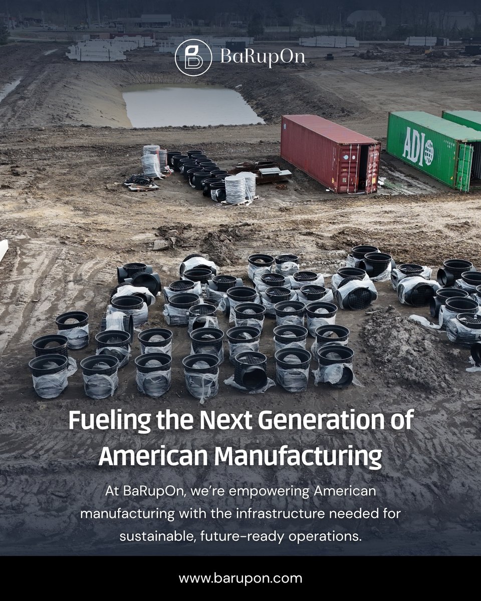 _BaRupOn's tweet image. Manufacturing in America is entering a new era of innovation, sustainability, and reliable infrastructure.

At Liberty, TX, BaRupOn is building the systems that support advanced manufacturing.

Learn more:
🌐 barupon.com

#BaRupOn #AmericanManufacturing #Growth