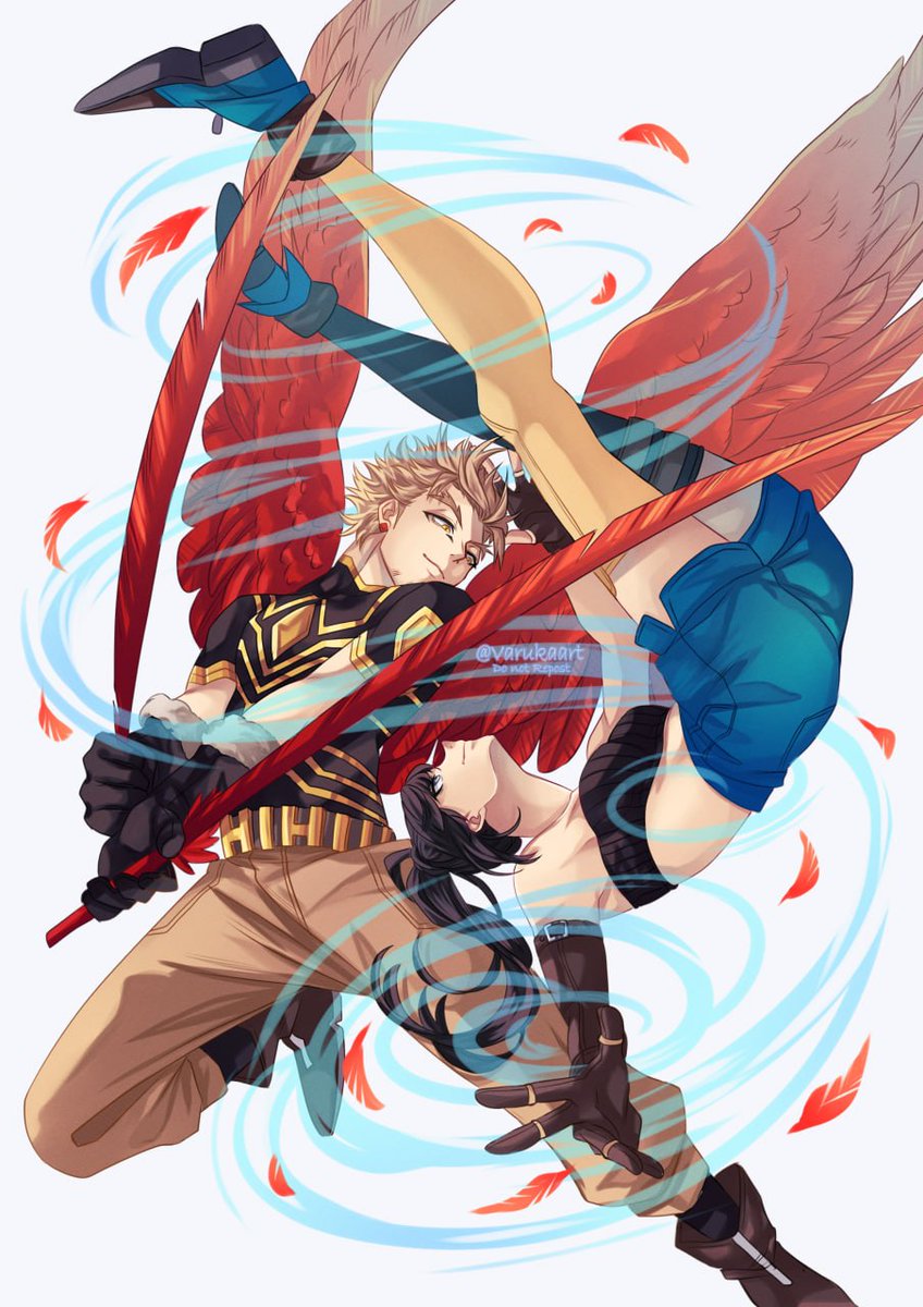Varukaart's tweet photo. Training together

#Behandlung #mha #bnhaoc #keigotakami #hawks https://t.co/IaavvMQiXQ