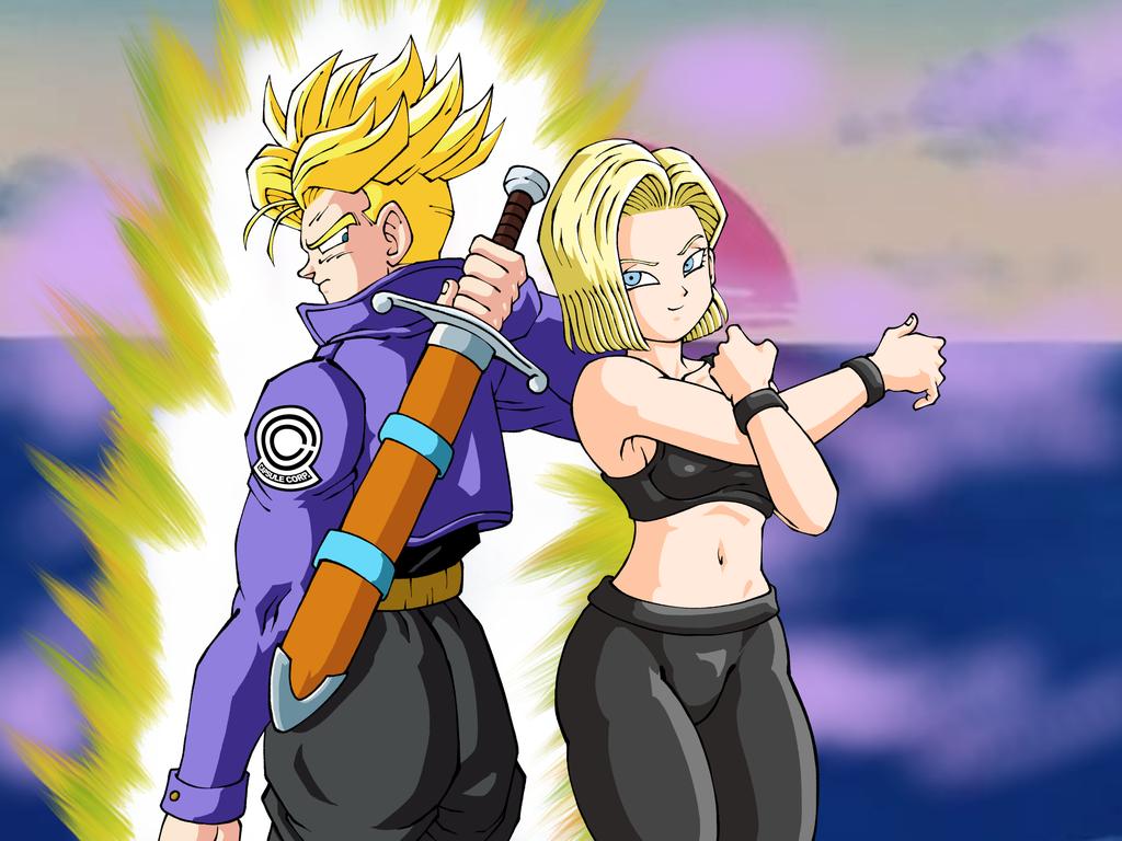 SSJページ Future Trunks Super Saiyan & Android 18 - Dragon Ball Z This is an