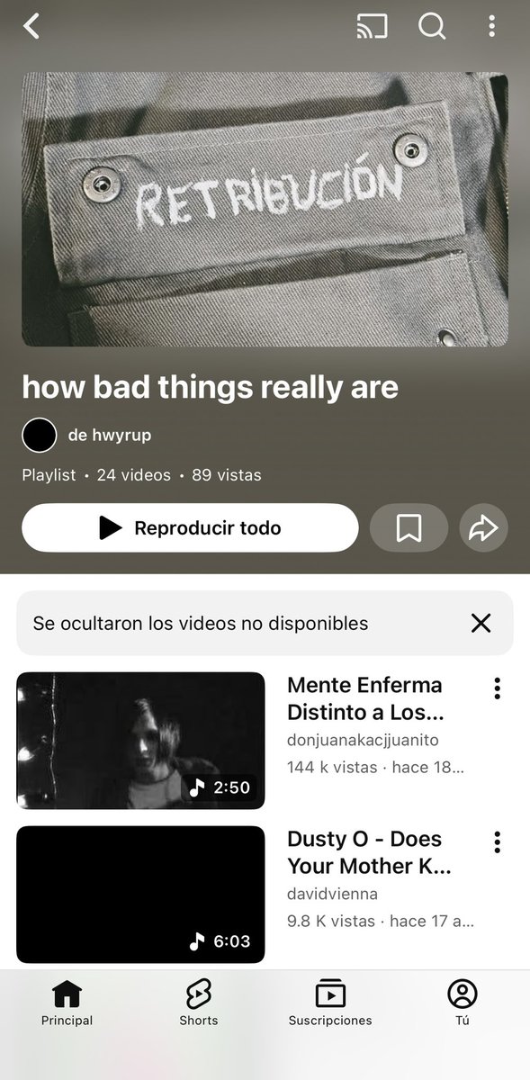 nayafragil's tweet photo. Las playlist de youtube del pendejo de calama. Su sueño frustrado era ser school shooter. https://t.co/anwj5uSqJU