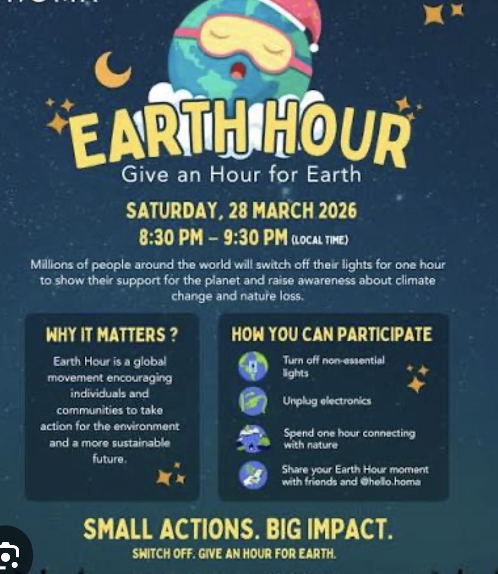 mme_ef's tweet photo. Earth Hour tomorrow! https://t.co/RiVWx7pQXi