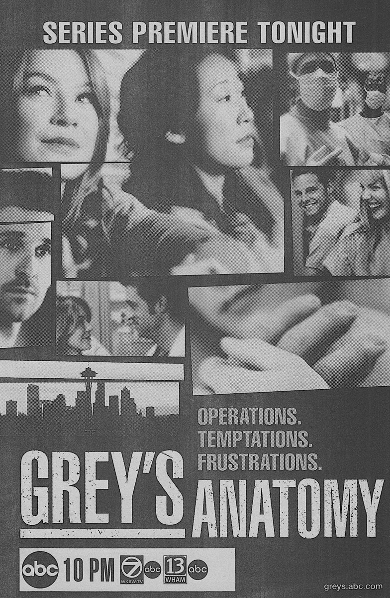 RetroNewsNow's tweet photo. 📺DEBUT: ‘Grey’s Anatomy’ premiered 21 years ago, March 27, 2005, on ABC https://t.co/xWCN54H3e3