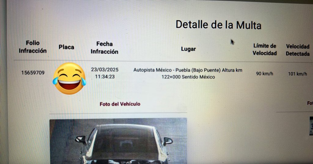 seb_ale's tweet photo. @OroNoticiasPue el gobierno de Puebla me cobra fotomulta el 23/03/26 cuando yo no estuve acá en México que debo hacer anexo evidencia https://t.co/LzIgQzcOOt