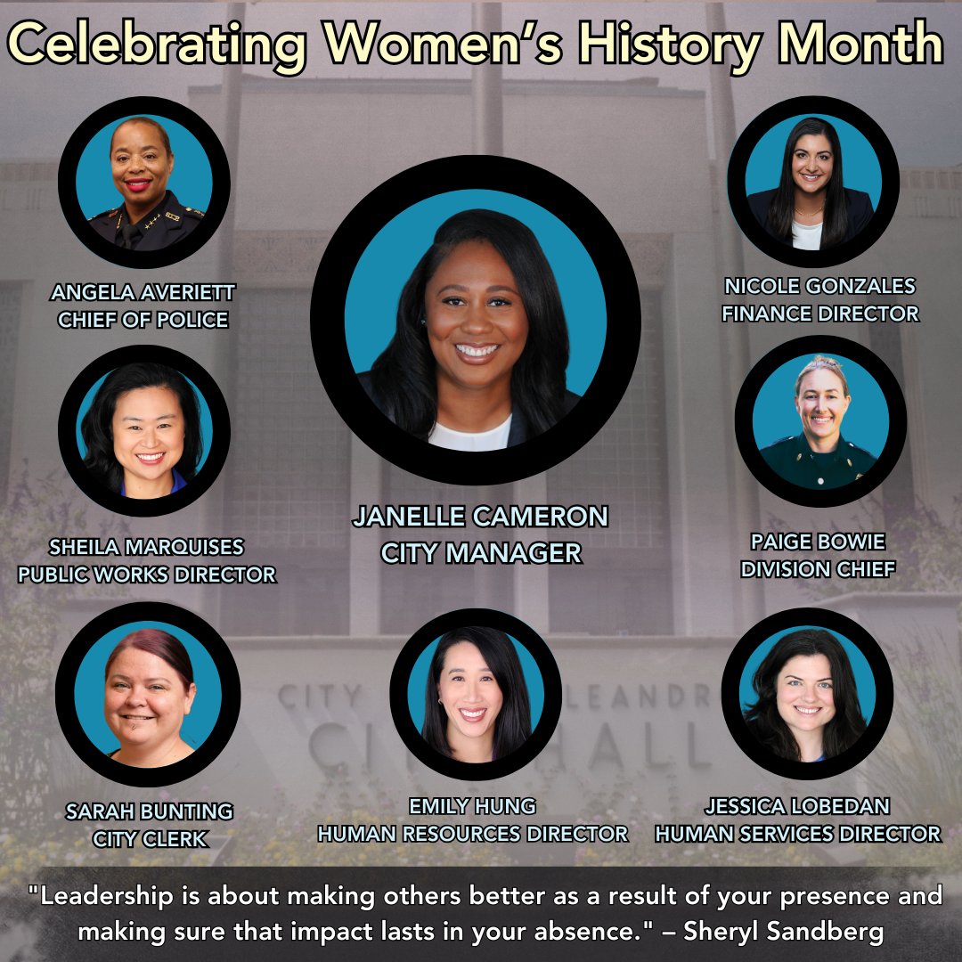 As we close out Women’s History Month, we celebrate the lasting impact women make as leaders across the globe and right here with the City of San Leandro.