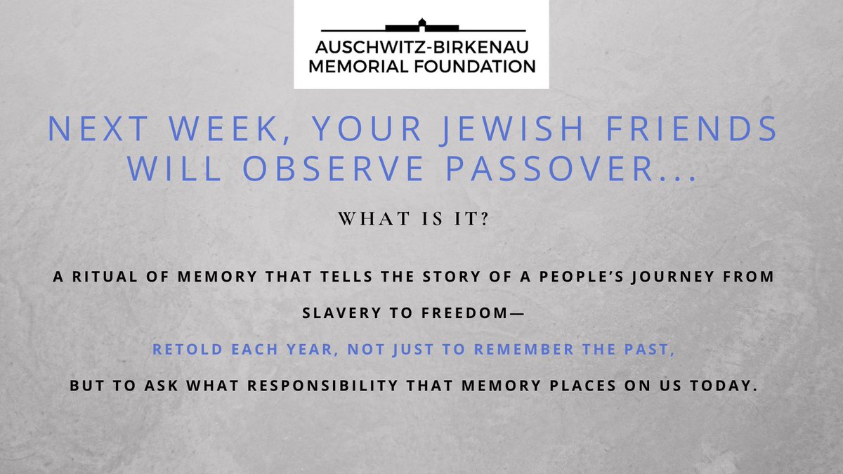 ABMFusa's tweet image. Passover tells a story Jews have carried across generations—of slavery, freedom, and responsibility. Retold each year not just to remember the past, but to ask what that memory demands of us today.

#Passover #MemoryAndResponsibility #EducationMatters #HolocaustEducation