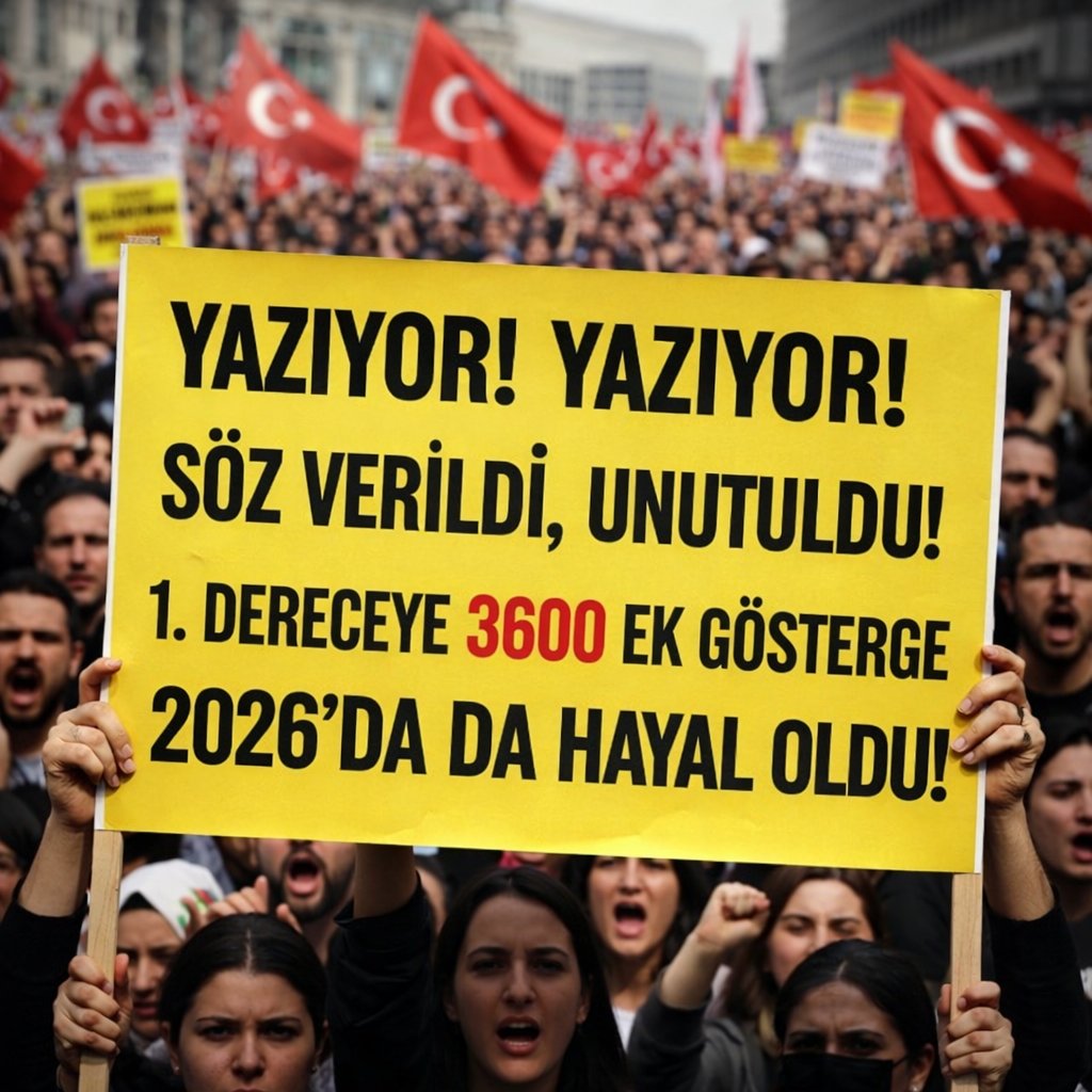 YAZIYOR! YAZIYOR!
SÖZ VERİLDİ, UNUTULDU!
1. DERECEYE 3600 EK GÖSTERGE
2026’TE DE HAYAL OLDU!

#KamuŞefleri #BirinciDereceye3600 

<a href="/RTErdogan/">Recep Tayyip Erdoğan</a> <a href="/_cevdetyilmaz/">Cevdet Yılmaz</a> <a href="/isikhanvedat/">Prof. Dr. Vedat Işıkhan</a> <a href="/memetsimsek/">Mehmet Simsek</a> <a href="/efkanala/">Efkan Âlâ</a> <a href="/_aliyalcin_/">Ali YALÇIN</a> <a href="/OnderKahveci/">Önder Kahveci</a>