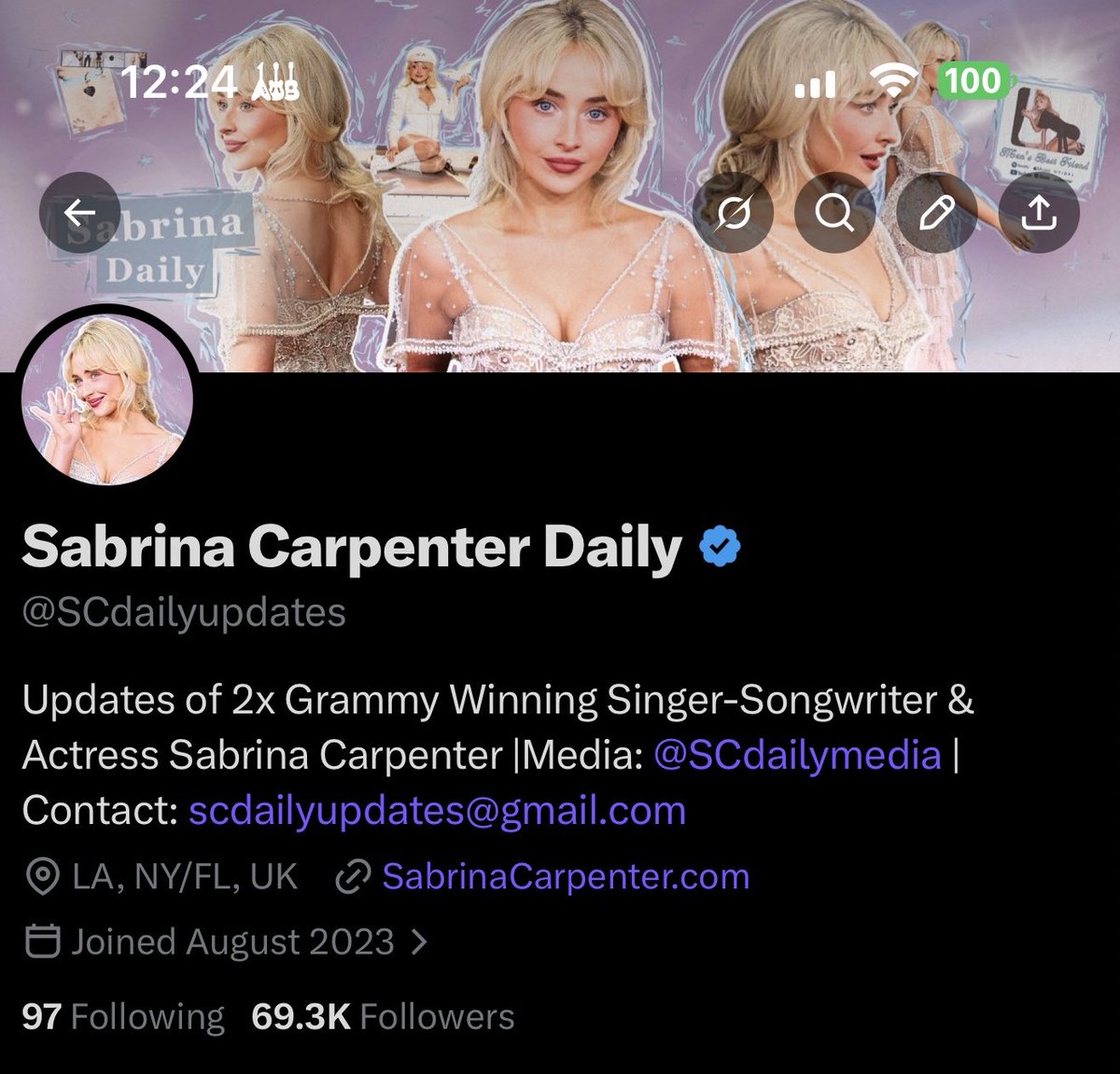 Sabrina Carpenter Daily 2.0 tweet media
