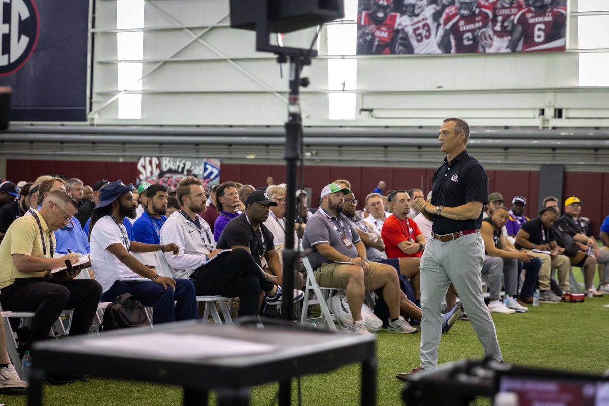 GamecockFB's tweet photo. We’re off and running at the 2026 South Carolina Coaches Clinic! https://t.co/pId1MH8yXF