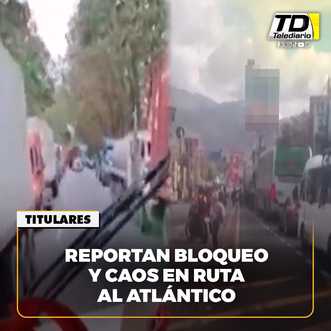 TelediarioGT's tweet image. Reportan #bloqueo y #caos en ruta al Atlántico ➡ bit.ly/47mBPEE