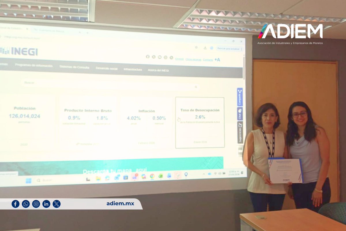 adiemsp's tweet photo. mpulsando decisiones con información estratégica 📊El día de hoy en ADIEM llevamos a cabo una capacitación en colaboración con el INEGI sobre la Encuesta Nacional de Ocupación y Empleo (ENOE) y el uso del Banco de Información Económico. https://t.co/zfM5iH8zoS