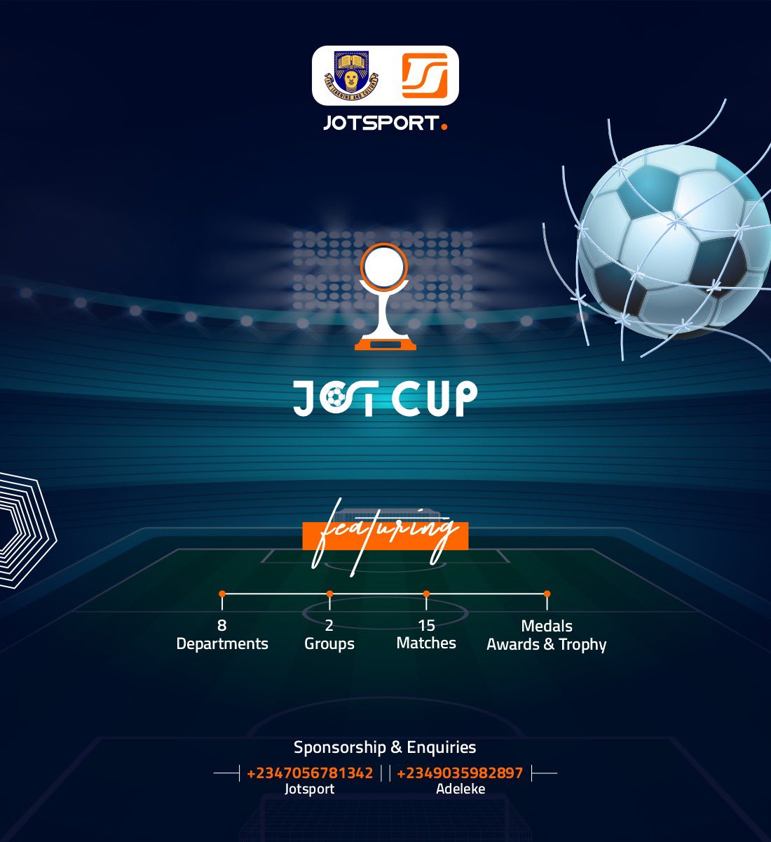 Jot_League's tweet photo. 🚨 Big News from the JOTSPORT Family!

Fresh off our last edition, here comes something bigger! 

Introducing our new cup competition - JOT CUP ⚽🏆

Teams announcement loading… 

Who’s excited? 🔥

#JOTCUP #JOTSport https://t.co/cpRCRPzirV