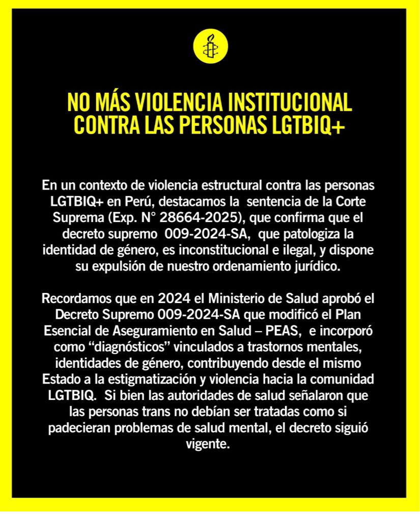 Amnistía Internacional Perú tweet media