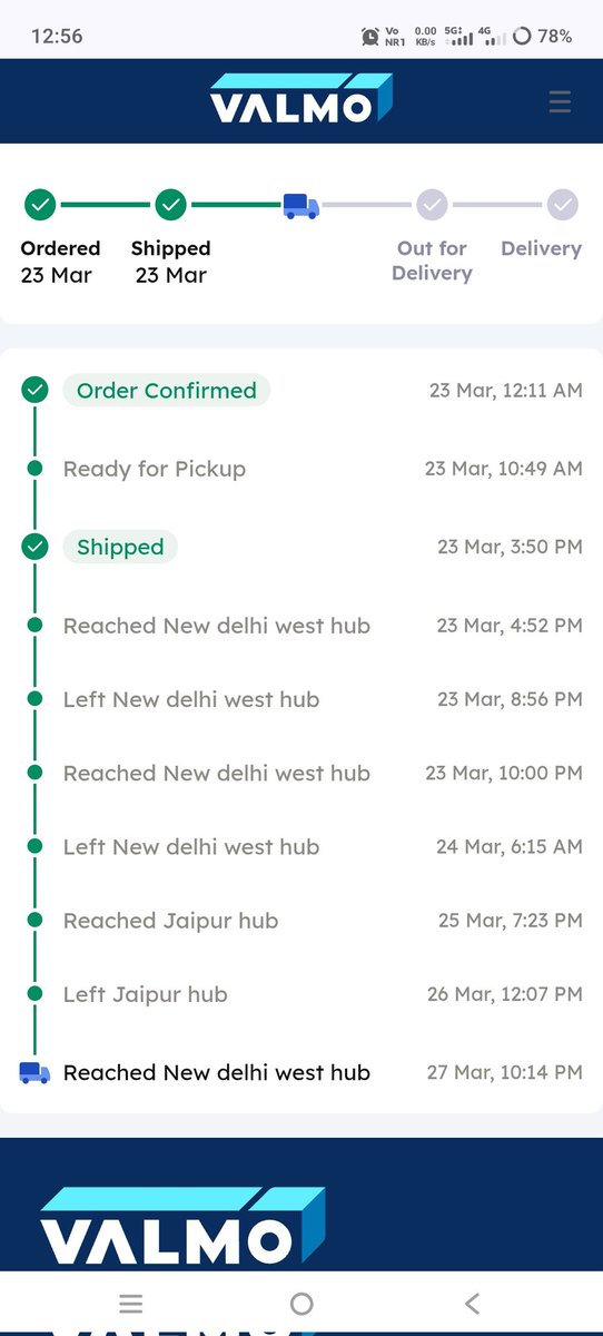 Biharteacher3's tweet image. Hey @Meesho_Official ,
Ye kaun sa nautanki hai, 23 March ko order New Delhi se collect kiya gya aur fir New Delhi West hub tak pahucha fir 25 March ko jaipur gya, fir 27March ko displacement zero karke wahi pahucha diya gya?? 🤔 
#Meesho