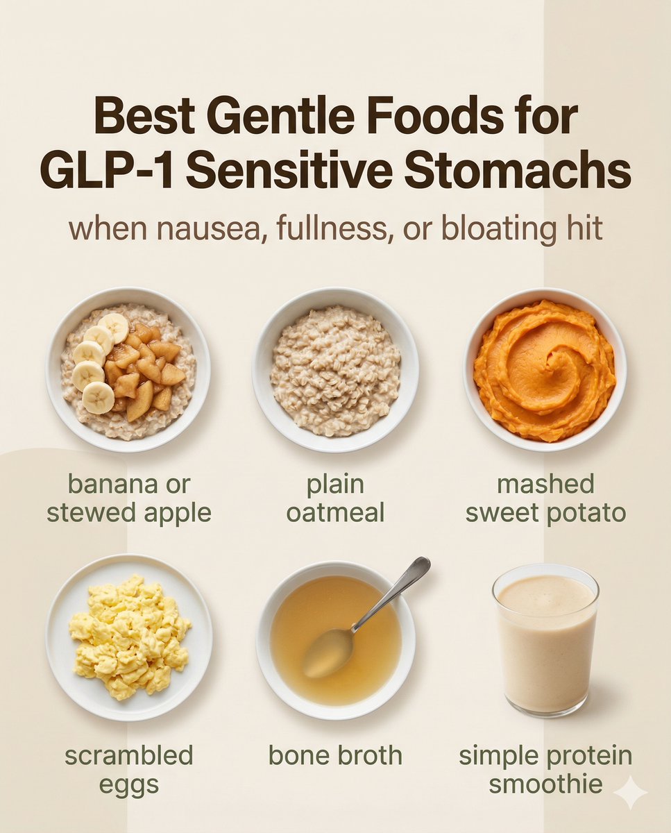 casadesante's tweet image. GLP-1 meals do not need to be heavy to be supportive.
When your stomach feels sensitive, gentler options like oatmeal, mashed potato, eggs, broth, banana, or a protein smoothie may feel easier to tolerate.
Explore gut-friendly support at casadesante.com
#GLP1Support