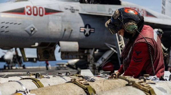 SOTorg's tweet photo. USS GERALD R. FORD (CVN 78) CONDUCTS FLIGHT OPERATIONS DURING OPERATION EPIC FURY                    

U.S. 5TH FLEET AREA OF RESPONSIBILITY, (March 17, 2026.): U.S. Central  Command Public Affairs - A U.S. Sailor, assigned to Strike Fighter  Squadron 31, conducts a routine ordnance inspection on the flight deck  of the USS Gerald R. Ford (CVN 78), while underway, (U.S. Navy photo)

READ MORE: https://t.co/nTf6wNvqtP
DONATE: https://t.co/pG2CdS6Snr
#supportourtroops #nonprofit #charity #military #activeduty #soldier #navy #Marines #Army #airforce #spaceforce