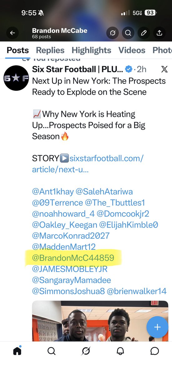 BrandonMcC44859's tweet photo. Grateful to be recognized @sixstarfootball 
Appreciate the support—focused on improving every day and ready for a big season ahead! https://t.co/u95Mr9SHuO