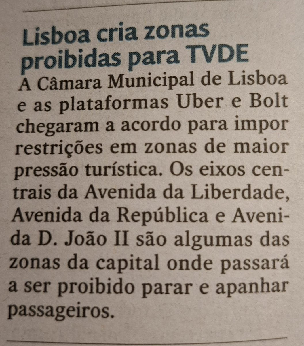 Isto é absurdo, é precisamente nestas zonas turísticas que deviam ser uma alternativa ao transporte individual, o <a href="/Moedas/">Carlos Moedas</a> não sabe gerir a cidade