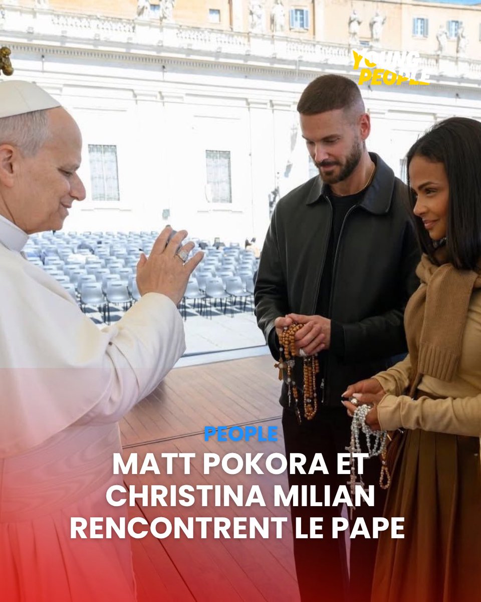 youngpeople_off's tweet photo. #MattPokora et #ChristinaMilian ont rencontré le pape #LéonXIV au #Vatican. Le chanteur a partagé une photo marquante, évoquant « un moment gravé pour l’éternité ». Une rencontre symbolique pour le couple, uni depuis plusieurs années. 🤍
📸 Instagram https://t.co/MjPwiESVGV