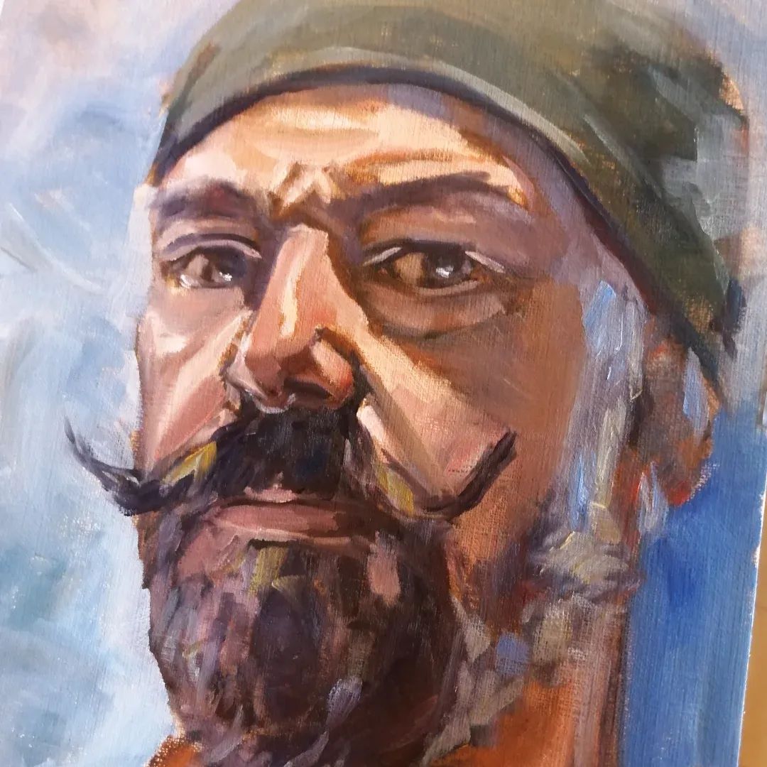 antsgreentree's tweet image. Alla prima oil paint self portrait sketch on my birthday today :)

#oilpaint #selfportrait #allaprima  #painting