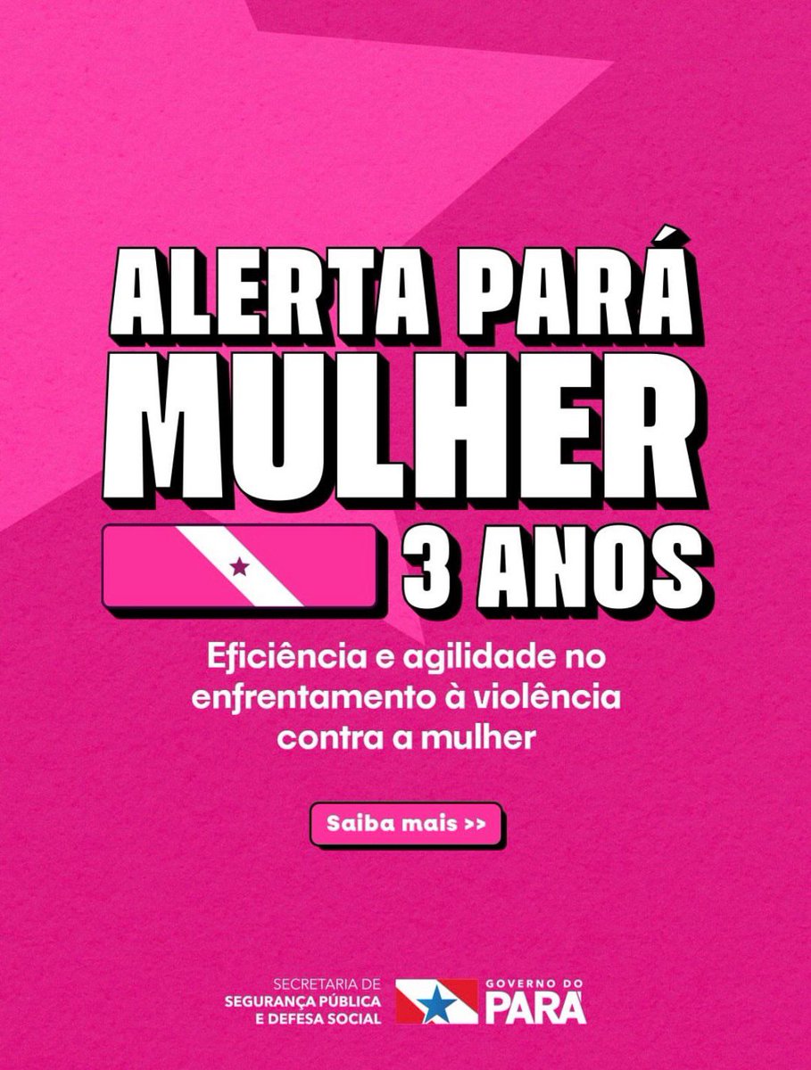 SegupPara's tweet photo. O Alerta Pará Mulher completa 3 anos e segue fortalecendo a proteção às mulheres paraenses. 🚨💜 Um investimento estratégico em tecnologia e integração que amplia as ferramentas de enfrentamento à violência, garantindo mais agilidade, segurança e resposta rápida às vítimas. https://t.co/AxCNWJE64O