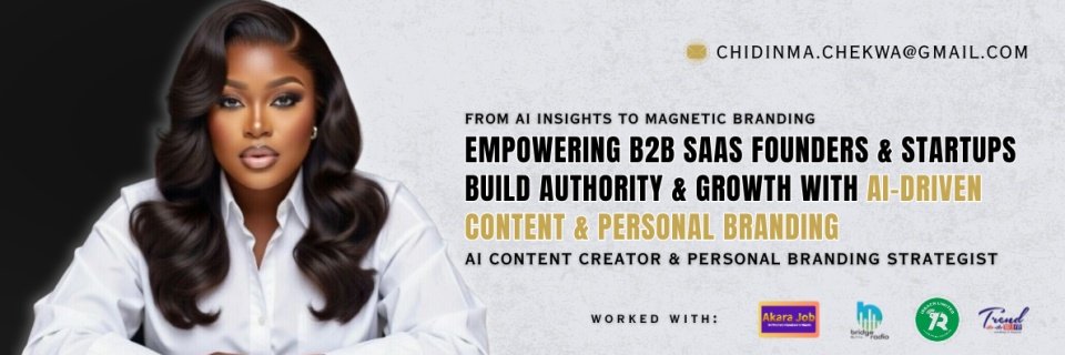 I turn founders into thought leaders.

And profiles into pipelines.
AI-powered content. Growth systems. Personal branding that converts.

Nigeria based. Global reach.
If your content isn't bringing in clients that's the problem I solve.
DM me "GROW" 

I also host AI classes