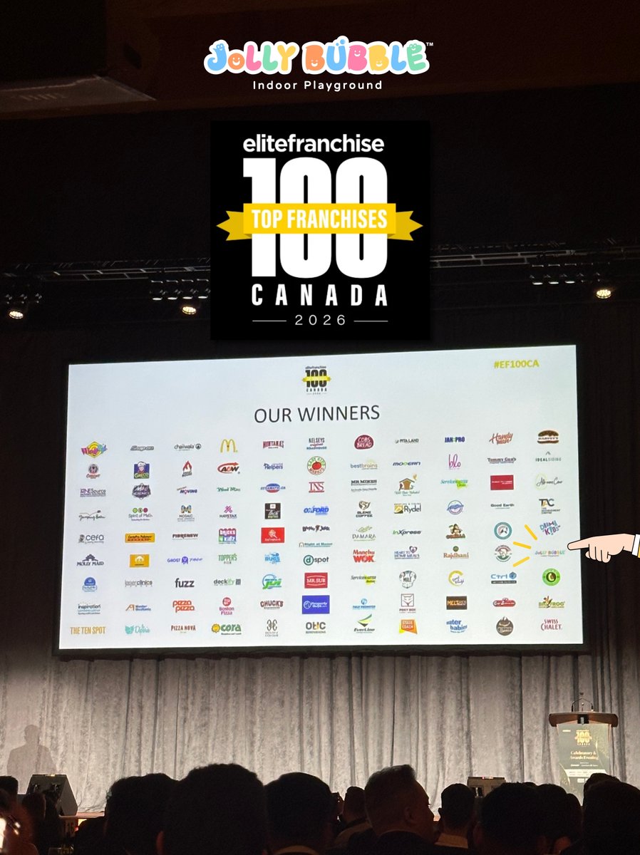 thejollybubble's tweet photo. #JollyBubble is proud to be recognized as one of Canada’s Top 100 Franchises 2026 🏆 https://t.co/rzr0aPvQR4