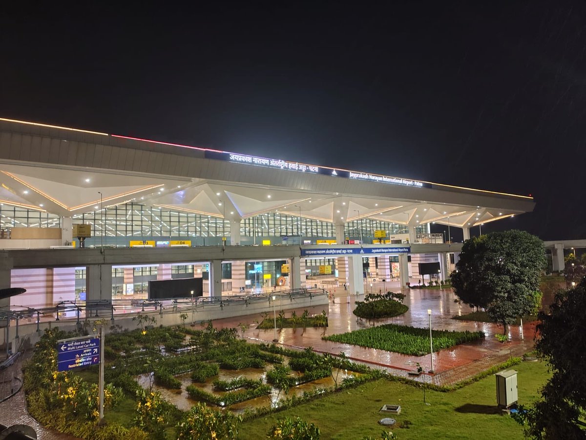 aaipatairport's tweet photo. The skies opened up and left @aaipatairport looking like an absolute painting. The cool breeze, the glowing lights on the rain-soaked runway... who else loves the serene vibe of an airport right after a good downpour? https://t.co/qutahcYNAb