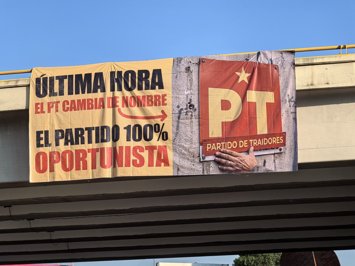 Que se agarren de donde puedan, nada nos detendrá hasta que todo México sepa que <a href="/PTnacionalMX/">Partido del Trabajo México</a> traicionó a la presidenta y al pueblo detendrá México. 

Esta manta en Oaxaca es el comienzo de su final. ❤️❤️❤️