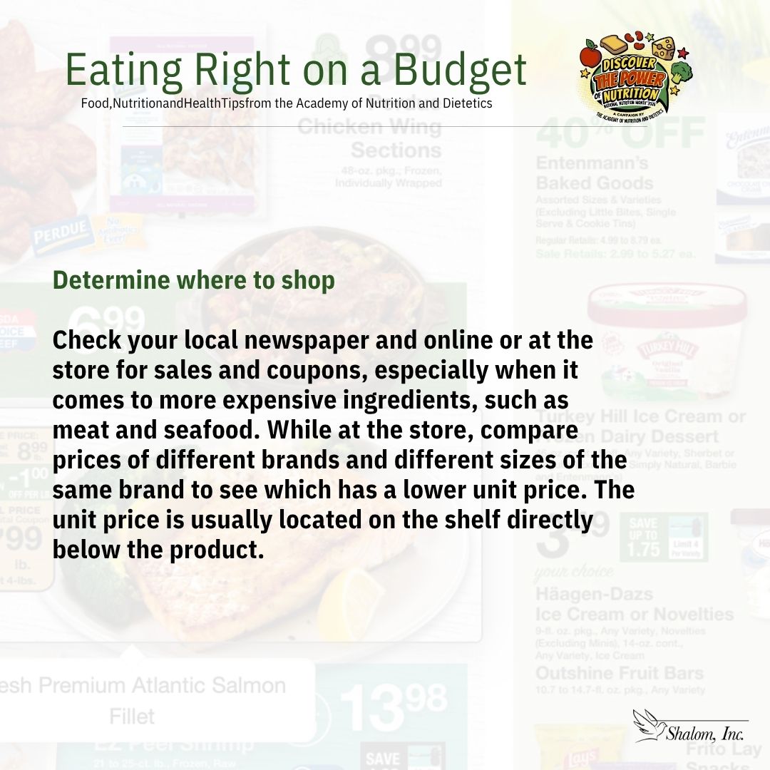 ShalomInc_'s tweet image. As we round out National Nutritional Awareness Month, check out these tips on how to Eat Right on a Budget! Which one will you choose?
@eatrightpa @eatrightphilly_sdp
#NationalNutritionalAwarenessMonth #PositiveAction #Nutrition
#EatRightPA #EatRightPhilly #ShalomInc