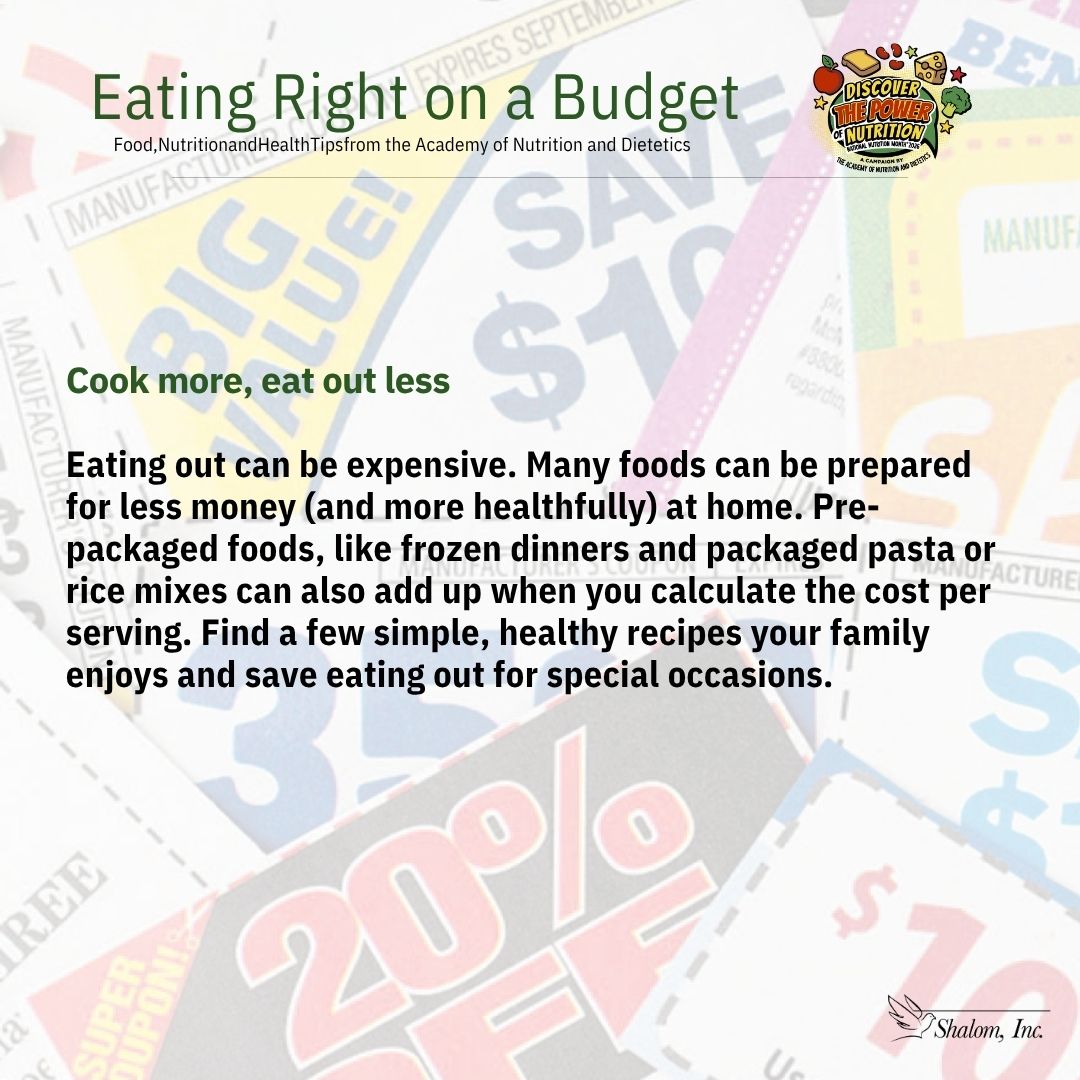 ShalomInc_'s tweet image. As we round out National Nutritional Awareness Month, check out these tips on how to Eat Right on a Budget! Which one will you choose?
@eatrightpa @eatrightphilly_sdp
#NationalNutritionalAwarenessMonth #PositiveAction #Nutrition
#EatRightPA #EatRightPhilly #ShalomInc