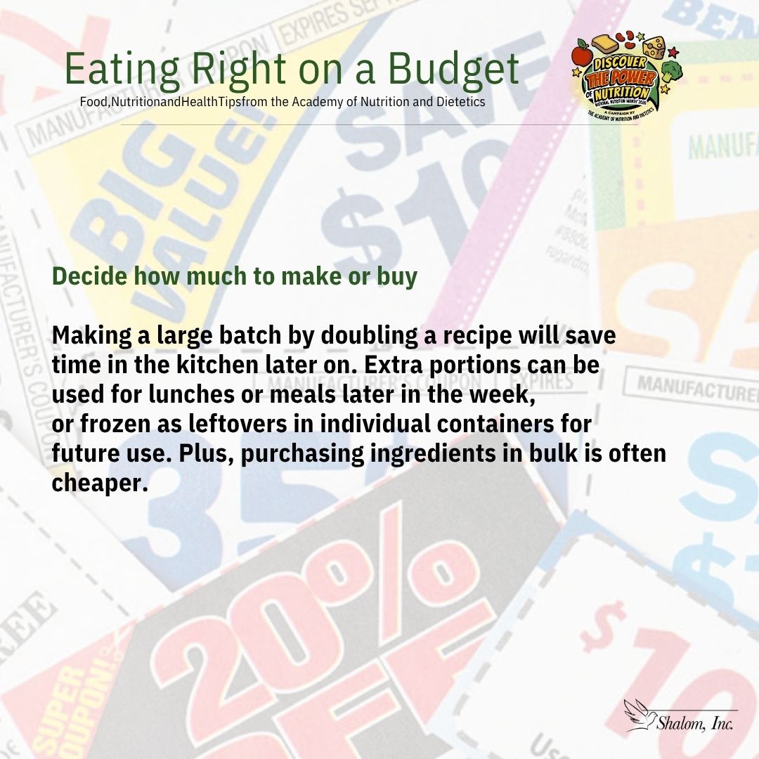 ShalomInc_'s tweet image. As we round out National Nutritional Awareness Month, check out these tips on how to Eat Right on a Budget! Which one will you choose?
@eatrightpa @eatrightphilly_sdp
#NationalNutritionalAwarenessMonth #PositiveAction #Nutrition
#EatRightPA #EatRightPhilly #ShalomInc