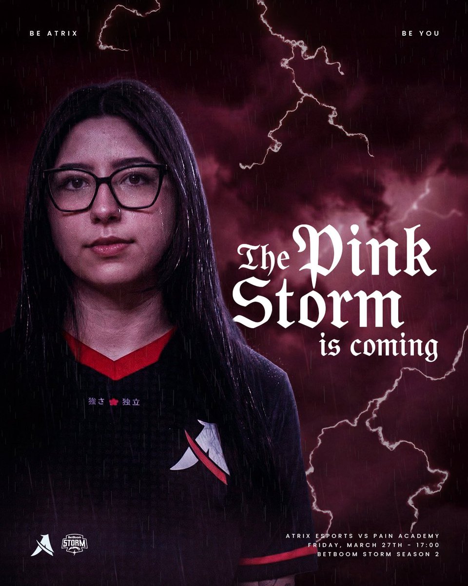 AtrixEsportsGG's tweet image. Mais uma sexta, mais um campeonato 🫡

É dia de Atrix na BetBoom Storm S2 ⚡️

⏰ 17:00 vs @paiNGamingBR AC 

#BeAtrix #TodosPorElas