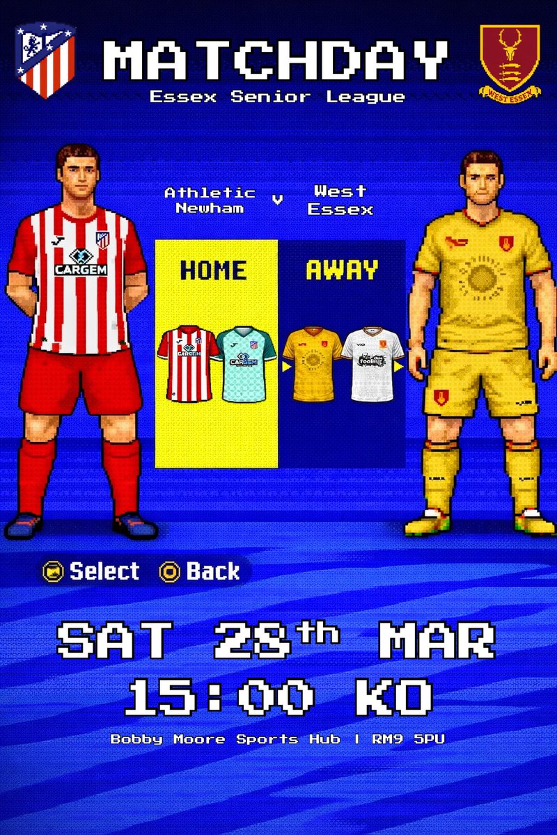 👾MATCH-DAY🎮 

Huge fixture tomorrow on <a href="/nonleaguedayuk/">Non-League Day</a> weekend! 

🆚 <a href="/Athleticnewham/">𝗔𝘁𝗵𝗹𝗲𝘁𝗶𝗰 𝗡𝗲𝘄𝗵𝗮𝗺 𝗙𝗖 l Est 2015</a> 
🗓️ 28th MAR
🕒 15:00
🏟️ Bobby Moore Sports Hub | RM9 5PU

#UpTheWest #ESL