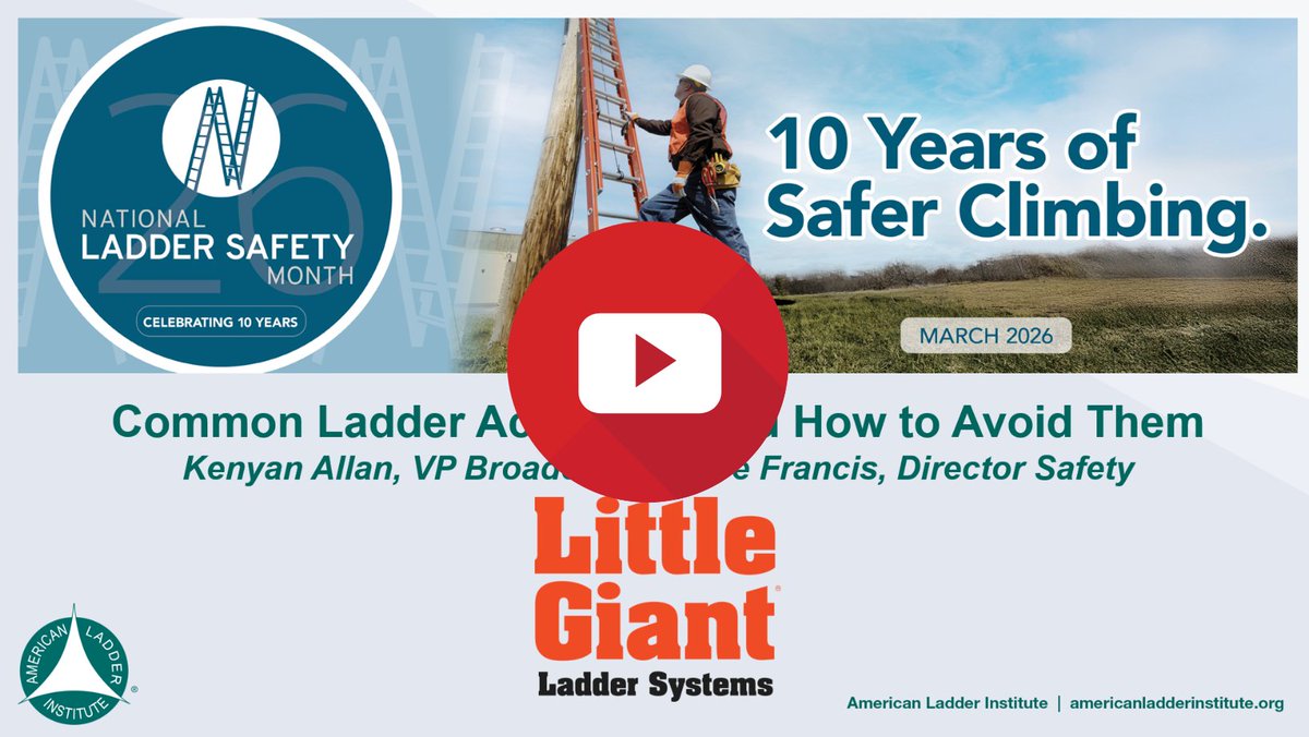 American_Ladder's tweet photo. Missed this year’s #LadderSafetyMonth webinars? We’ve got you covered.

From choosing the right ladder to climbing and working safely, these sessions are packed with practical tips to help prevent injuries and improve safety on every job.

Watch here: https://t.co/eyODGVtcpk https://t.co/eC4mWOL9e4