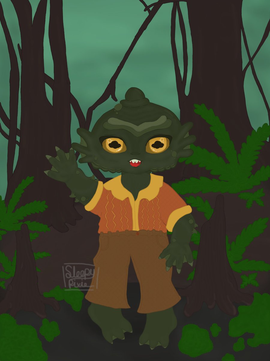Sleepy_pixie_'s tweet photo. Meet Moss the swamp monster, he loves hanging out with the swamp creatures and dancing the night away 
-
-
-
#artist #digitalart #digitaldraw https://t.co/0lD3TnbI4H