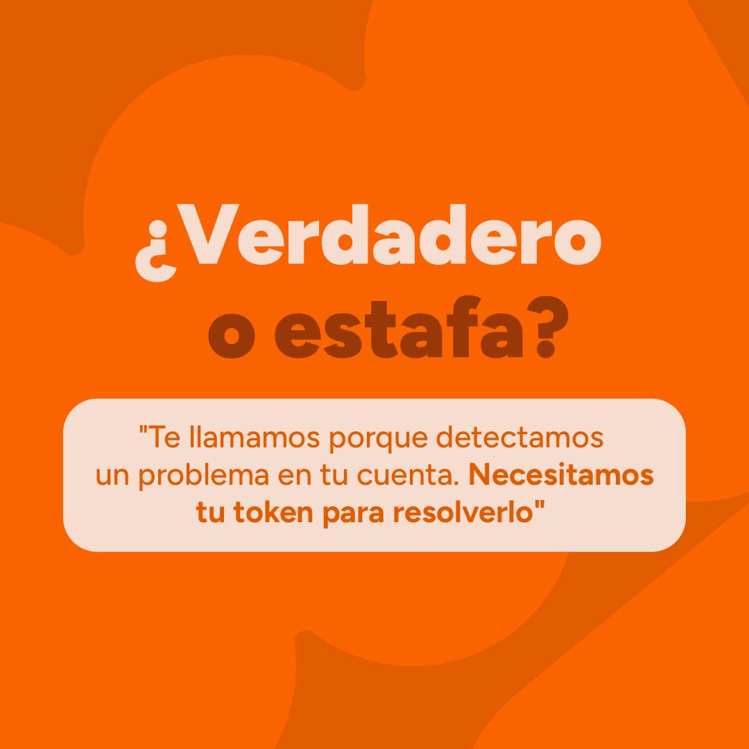 BancoGalicia's tweet photo. La respuesta es estafa. ​
​
Si te llaman mientras operás y te piden tu token, no somos nosotros.​

Tenés tips de seguridad. 
Tenés Galicia 🧡 https://t.co/OA4bgiCwoP