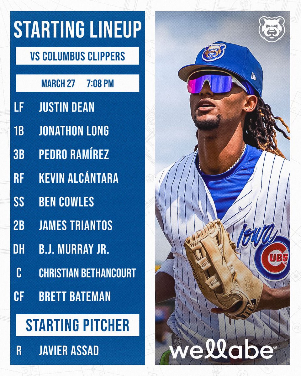 IowaCubs's tweet image. 1/150 Let’s get it!

🆚 Columbus Clippers
⏰ 7:08 p.m. CDT 📺 Marquee Sports Network, MiLB.TV, ballysports.com, or the MiLB app 📻 HOPE 940AM - ow.ly/qWqJ50Vmw9q  📍 Principal Park 🎟️ milb.com/iowa/tickets/s…

#iowacubs #milb #onlyindesmoines