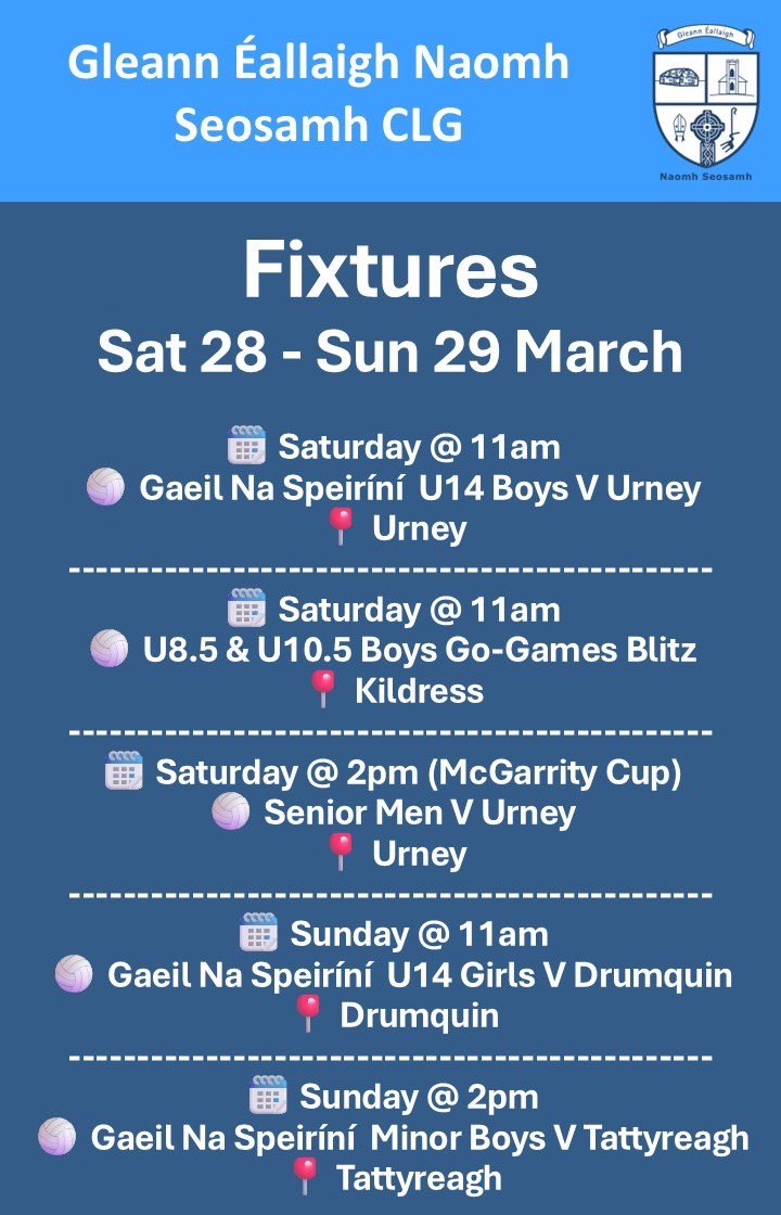 Gleann Éallaigh Naomh Seosamh CLG tweet media